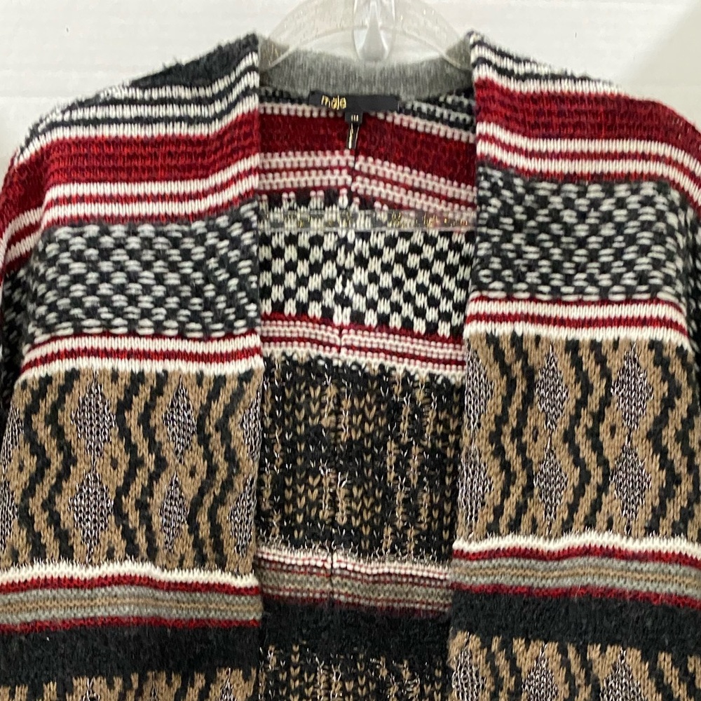 Maje Striped Open Front Sweater. Sz L